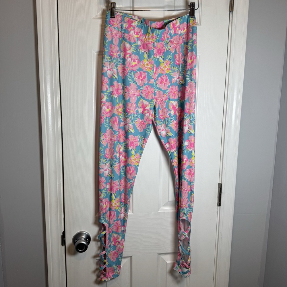 Womens Simply‎ Southern Floral Colorful Leggings Regular Size XS-M 27/28